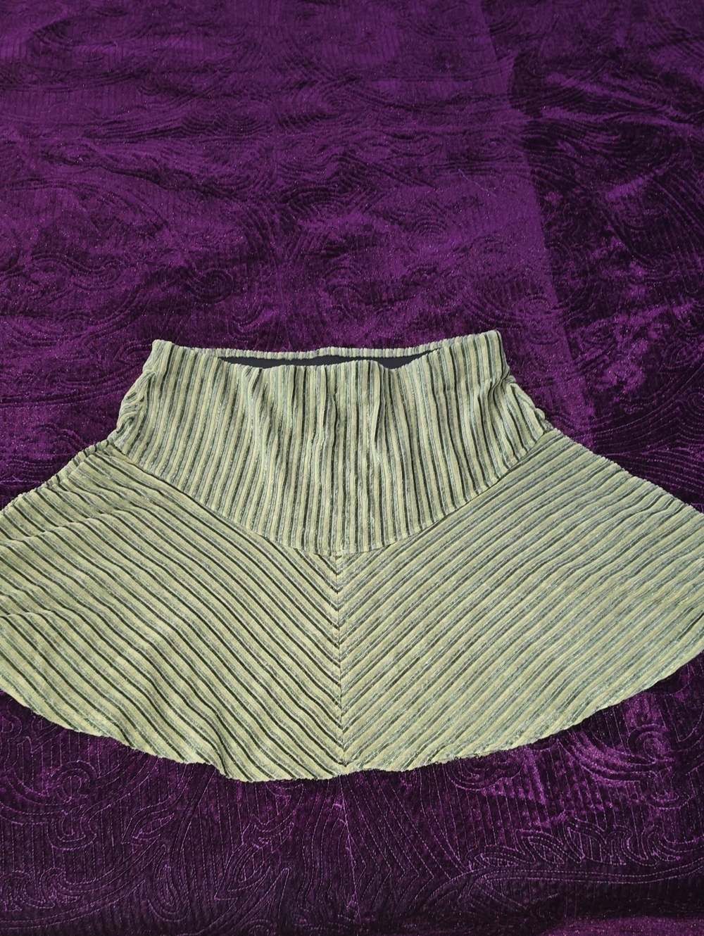 Free People Pleated Soft Green A-Line Skirt